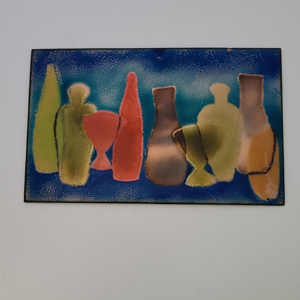 Abstract Copper Enamel Plate